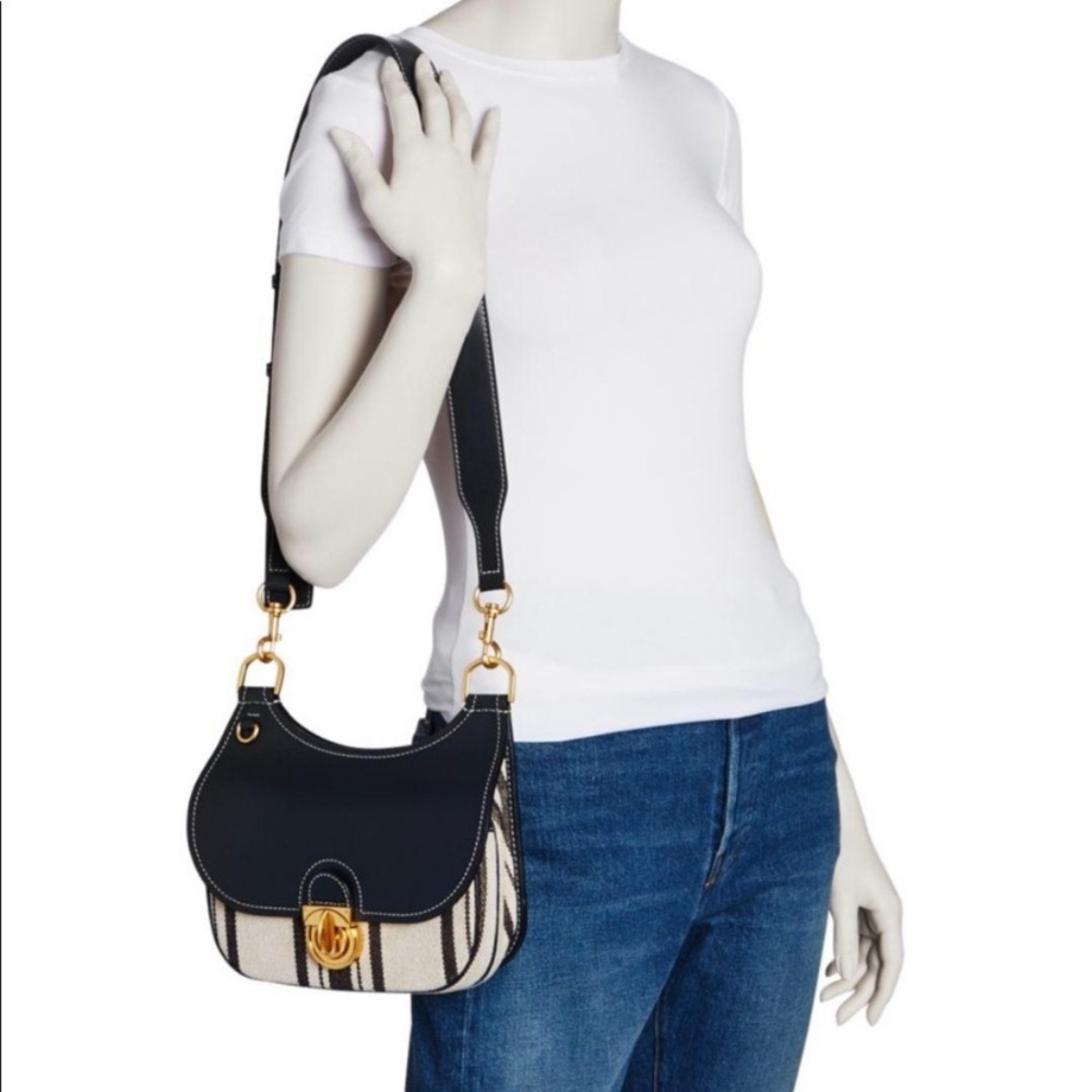 Tory Burch James Awning stripe saddle bag
